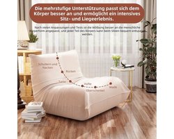 Vloerbank – Zitzak – Loungestoel – Fauteuil – Bank – Corduroy Stof – Memory Foam Vulling – Compact En Opvouwbaar