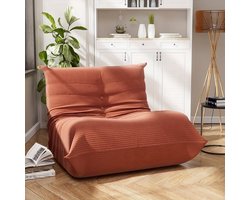Vloerbank – Zitzak – Loungestoel – Fauteuil – Bank – Corduroy Stof – Memory Foam Vulling – Compact En Opvouwbaar