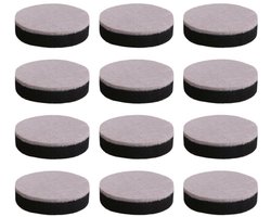 Vloerbeschermer -12 Stuks - Stoelpoot Beschermers - EVA+ Vilt - Stoelpootdoppen - Zelfklevende Meubelonderzetters - Anti-krasvilt - Meubelverhogers - Anti-Slip - Tafelpotenverhoger - Slijtvast - Geschikt voor meubels en tafelpoten - Ø6cm - Zwart