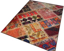 Vloerkleed 120x180cm - Keukenmat - Wasbaar Antislip - Laagpolig Zacht Tapijt- Woonkamer tapijt - Patchwork patroon