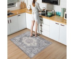 Vloerkleed 80x120cm - Keukenloper - Halloper - Deurmat - Vintage Klassiek - Wasbaar Antislip Zacht Tapijt