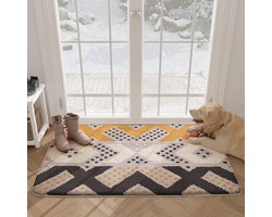 Vloerkleed Antislip 60 x 90 cm Machinewasbaar Zwartbruin