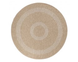 Vloerkleed Comilla – Taupe/Beige – Laagpolig & Modern – Voor Binnen & Buiten – 80x80 cm rond