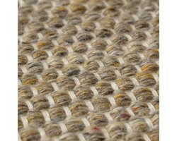 Vloerkleed Gerecycled Materiaal Rond Ciro Geel/Naturel - Rond 180 Ø - (L)