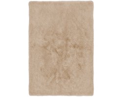 Vloerkleed hoogpolig beige tapijt 160x230cm vloerbedekking