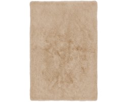 Vloerkleed hoogpolig beige tapijt 200x300cm vloerbedekking