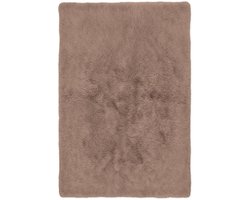 Vloerkleed hoogpolig taupe tapijt 160x230cm vloerbedekking