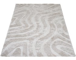 Vloerkleed Isa Beige 70 - 80 x 150 cm - Design Hoog-Laag Vloerkleed in Scandinavische / Japandi Stijl