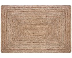 Vloerkleed Jute Beige Naturel 60x90 cm | Klein rechthoekig Vloerkleed | Natuurlijk Tapijt | Jute Deurmat