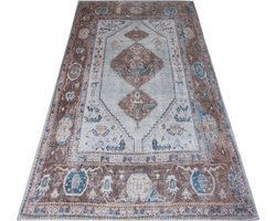 Vloerkleed Karaca Blue/Brown 06 - 70 x 140 cm