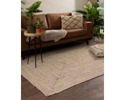 Vloerkleed katoen - Joy beige/wit 300x400