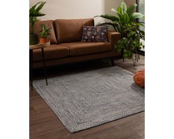 Vloerkleed katoen vierkant - Joy blauw 150x150 cm