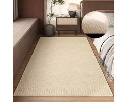 Vloerkleed – Modern, zacht woonkamerkleed – Geschikt voor woonkamers, slaapkamers, balkons, erkers en gangen; op maat te snijden; vlekbestendig en onderhoudsvriendelijk – Afmetingen: 80x120 cm, kleur: beige.