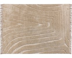 Vloerkleed polyester beige 300 x 400 cm SAZOO