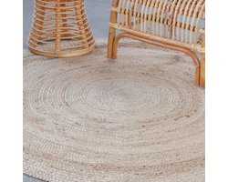 Vloerkleed Rond - Gevlochten - Ø80cm - Naturel