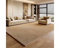 Vloerkleed Sisal Look - Natuurlijk vezelkleed - Woonkamer Decoratie - Machinaal Geweven Kwaliteit - 80 x 160 cm - Camel