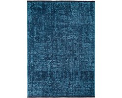 Vloerkleed SPACE 120 x 170 Blauw – Modern, Dun en Luxe Chenille-Katoen Vloerkleed
