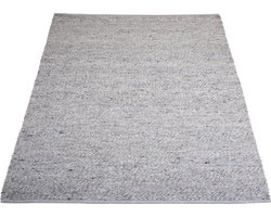 Vloerkleed Stone Licht Grijs 421 - 200 x 280 cm - Wollen Design Vloerkleed in Scandinavische / Japandi Stijl
