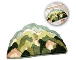 Vloerkleed - Tapijt - Douchemat Badmat Forest Series - Cartoon Design Pluizig Tapijt - Zacht Antislip Duurzaam - Absorberende Plantvormige Mat - 40x60 cm Mos - Perfect voor Feestdecoratie - Kerstversiering - Feestdecoratie - Kerst