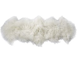 Vloerkleed - Tapijt - Plaid Schapenvacht Wit Vacht 60x160x2cm | Mars & More