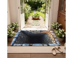 Vloerkleed- Tapijt - Tapijt woonkamer - 3Dvloerkleed - Optische illusie vloerkleed - Met antislip effect - Geschikt voor binnen - Geschikt voor buiten - Ideaal voor de hal - Voor woonkamer - Voor slaapkamer - Voor veranda -50x80cm Vloerkleed -Stijl 1