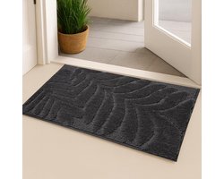 Vloerkleed - Tapijt - Tapijt woonkamer - Binnenkleed - Anti-slip ondertapijt - Antislip kleed - Absorberend - Wasbaar - Zacht microvezelkleed - Voor slaapkamer - Keuken - Badkamer - Entree - 40x60cm - Grijs