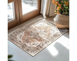 Vloerkleed - Tapijt vloermat - Woonkamer decoreren - Machinewasbaar - 60 x 90 cm - Boheems