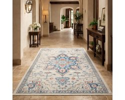 Vloerkleed - Tapijt Woonkamer - Interieur Decoratie - Wasbaar Antislip - 200 x 300 cm - Beige