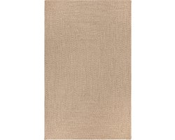 Vloerkleed voor binnen en buiten - Omkeerbaar - Sisal look - Weersbestendig - Woonkamer Balkon Keuken - Handgemaakt - Tuintapijt - Modern Boho Jute Stijl - Beige - 200cm x 300cm