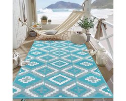 Vloerkleed voor buiten, 120 x 180 cm, waterdicht, lichtgewicht kunststof strotapijt, omkeerbaar, plat geweven RV terrasmat, gerecycleerde draagbare campingtapijten voor tuin, strand,