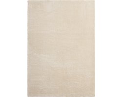 Vloerkleed voor woonkamer of slaapkamer in beige 160x220 cm | Modern en zacht kortpolig tapijt | Rechthoekig | Antislip onderkant | Wasbaar tot 30 Graden | Rug for bedroom or living room | RELAX kleed by The Carpet