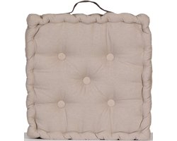 Vloerkussen 40 x 40 cm met handvat in contrasterende kleur