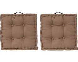 Vloerkussen 40 x 40 cm Tiago Taupe - 2 Stuks