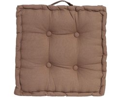 Vloerkussen - Zitkussen Kussen - Zitcomfort Verhoging - Effen Katoen - 40 x 40 cm - Taupe