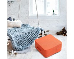 Vloerkussen - Zitkussen Poef - Yoga Fitness Zitten - Hoge Dichtheid Schuim - 40x40x18 cm - Oranje