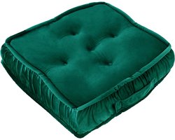 Vloerkussen, zitkussen, vloer, decoratief machinewasbaar, vloerkussen, zacht dik stoelkussen, meditatiekussen, yogakussen, balkonzitkussen, Ibiza, 60 x 60 x 14 cm, groen