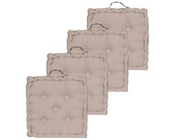 Vloerkussens, 40 x 40 cm, met contrasterend handvat, taupe