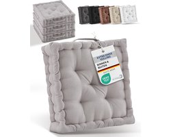 Vloerkussens Set - Zitkussens Matten - Comfortabel Zitten - Extra Dikke Vulling - 50x50 cm - Taupe
