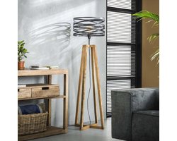 Vloerlamp 1-Lichtbron - Metaal - Ø41cm - Houten Frame - Lamp Twist - Giga Meubel