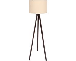 Vloerlamp - 145 cm - Scandinavisch Design - Crème en Okkernoot