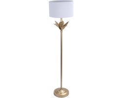 Vloerlamp - 152,5xØ33 cm - wit - goud