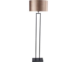 Vloerlamp | 160 cm | Monza ovale kap | E27 | goud zwart | metaal stof | moderne landelijke romantische sfeer verlichting