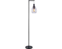 Vloerlamp | 18,5 cm | Dorato | E27 | smoke zwart | glas metaal | hotel chique modern