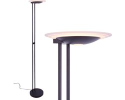 Vloerlamp | 28 cm | Biarritz uplighters | zwart | metaal | moderne verlichting | indirecte verlichting | sfeer verlichting | LED | dimmer op armatuur