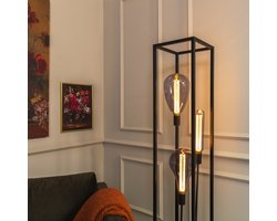 Vloerlamp 3-Lichtbronnen - Rechthoek - Zwart - Lamp Gofy - Giga Meubel