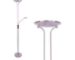 Vloerlamp | 30 cm | Empoli vloerlampen | 2 lichts | LED | staal/grijs | glas en metaal | design, functionele, directe, indirecte en sfeerverlichting