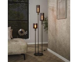 Vloerlamp | 33 cm | Sepiora | 3 lichts | E27 | brons bruin | glas metaal | hotel chique