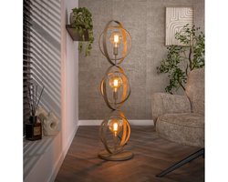 Vloerlamp 3L Turn around - Beige - 40x40x124 cm