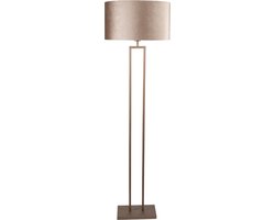 Vloerlamp | 45 cm | Monza ovale kap | E27 | brons taupe | metaal stof | moderne sfeerverlichting