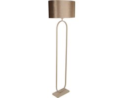 Vloerlamp | 50 cm | verona beige - ovale kap | E27 | beige bruin creme | metaal stof | decoratieve functionele landelijke lifestyle moderne romantische sfeer verlichting